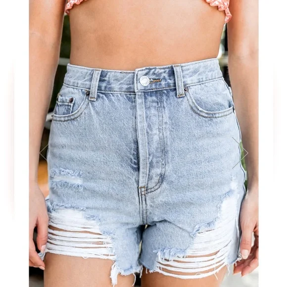 Denim High Wasted Shorts. NWOT. Just received too small. - Picture 5 of 7